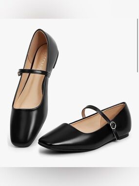 Classic Mary Jane Flats for Women - Black